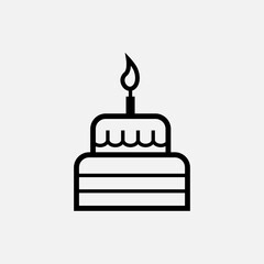 Tart Icon. Bake, Cake. Birthday Symbol - Vector.