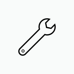 Wrench Icon. Repair, Setting. Mechanics, Maintenance Symbol for Design, Presentation, Website or Apps Elements  – Vector