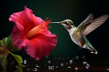 Fototapeta premium Swift Flying hummingbird. Flower bird nature. Generate Ai