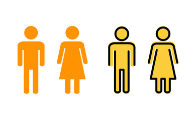 Man and woman icon set  for web and mobile app. male and female sign and symbol. Girls and boys