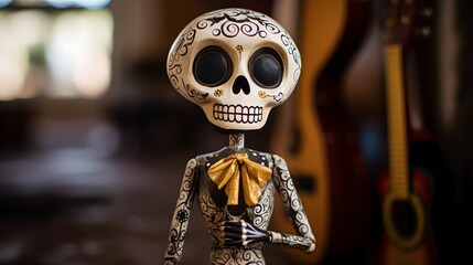 Da de Muertos skull figurine