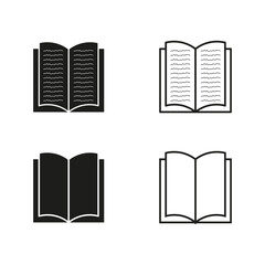 Open book icon set. Vector illustration. EPS 10.