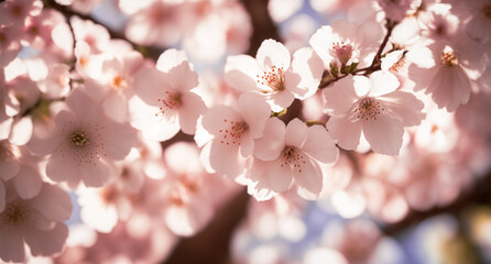 Obraz premium Pink Petal Poetry: Close-Up of Cherry Blossom Splendor