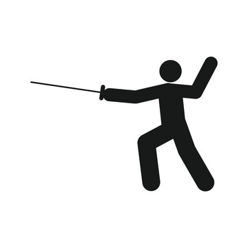 fencing sport icon vector