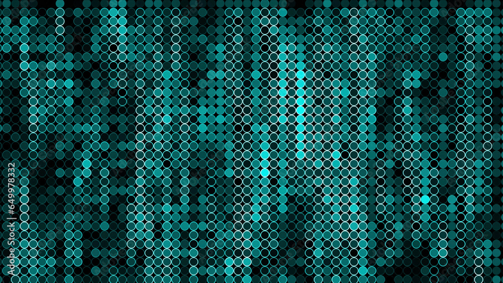 Poster green blinking running rows of blinking pixels. motion. concept of program code.