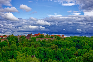 A beautiful day in the Bavarian city of Rothenburg an der Tauber.