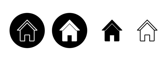 Home icon set illustration. House sign and symbol
