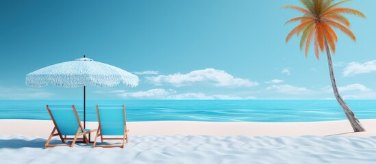 summer beach scene blue background