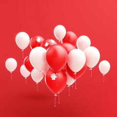 red and white balloons
