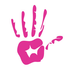 handprint paint color pink illustration