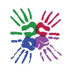 handsprint paint colors design