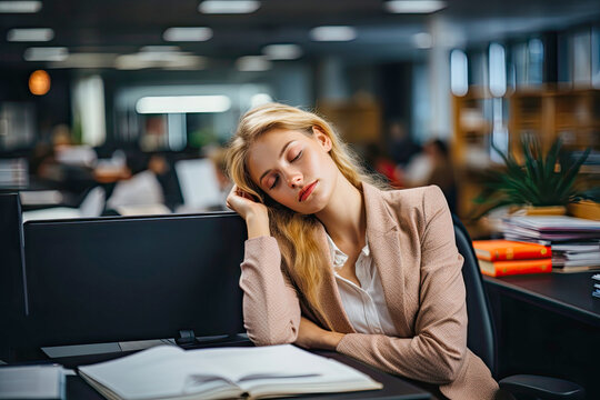 Taking a nap at the office