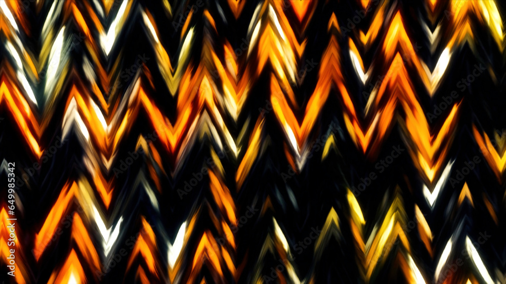 Poster Moving background with zigzag flowing shapes. Motion. Pattern with moving wavy stripes and triangular angles.