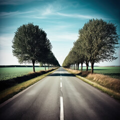 Fototapeta premium Countryside road bordered 