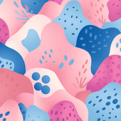 Seamless pattern with hand drawn abstract shapes. Soothing Abstract Background with Smooth Shapes