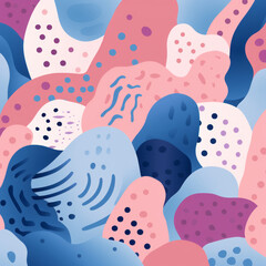 Seamless pattern with hand drawn abstract shapes. Vector illustration.