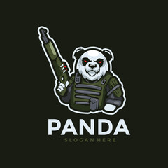 warrior panda mascot logo
