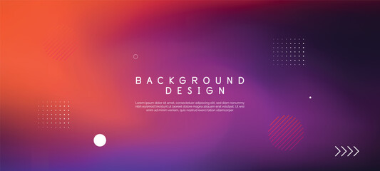 Abstract futuristic technology blurred blue, pink and purple neon colours on dark black background. Dynamic geometric shape website landing page or banner template, login dashboard design. Vector - obrazy, fototapety, plakaty