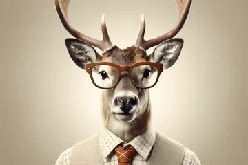 cute deer animal with glasses © Noufaldi
