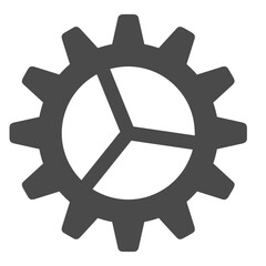 Gear setting symbol icon vector image. Illustration of the industrial wheel mechine mechanism design image