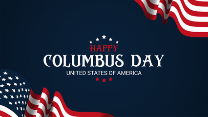 Happy Columbus Day Greeting Card 2023 vector background illustration for banner, poster, social media feed