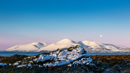 snow covered mountains