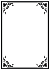 vector graphic of a square frame for invitation, certificate, or menu list. line art frame design with the number two design model