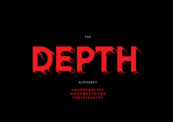 Vector of stylized modern font and alphabet