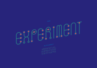 Vector of stylized modern font and alphabet