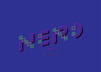 Vector of stylized modern font and alphabet
