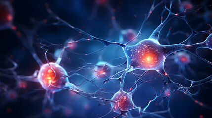Neurological Marvel: Brain Synapse in Action - obrazy, fototapety, plakaty