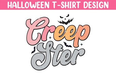 Cute Halloween t shirt vector illustration, Halloween T Shirt Design, Happy Halloween T shirt vector, Trendy Halloween T Shirt template