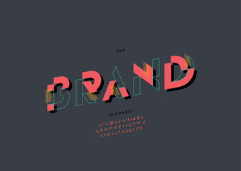 Vector of stylized modern font and alphabet