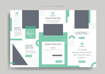 Vector of modern stylized social media post and template