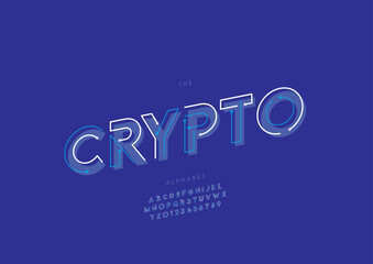 Vector of stylized modern font and alphabet