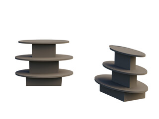 isolated display retail rack