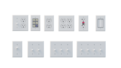 isolated power outlet white