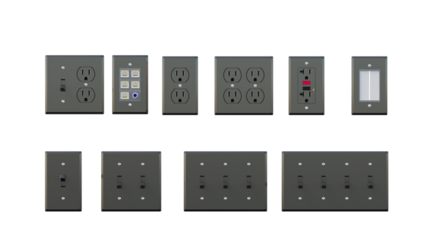 isolated power outlet black