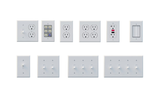 isolated power outlet white
