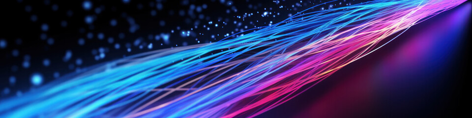 Fiber optics network cable lights abstract background