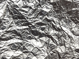 Paper of metallic silver color abstract background, Texture Wrinkled paper. 