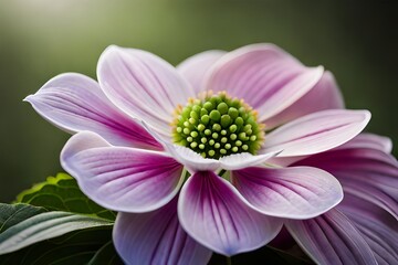 Fototapeta premium Create an exquisite close-up shot of a hydrangea blossom, its intricate petals and subtle color variations, set against a background of lush green leaves.