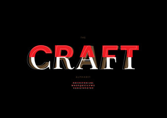 Vector of stylized modern font and alphabet