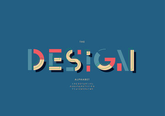 Vector of stylized modern font and alphabet