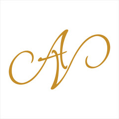 luxury letter VA logo design - obrazy, fototapety, plakaty