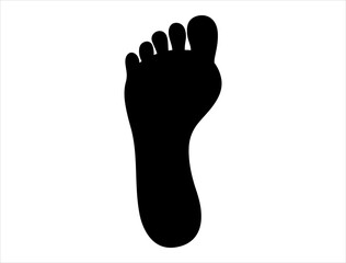 Foot silhouette vector art white background