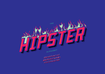 Fototapeta premium Vector of stylized modern font and alphabet