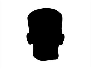 Frankenstein head silhouette vector art white background