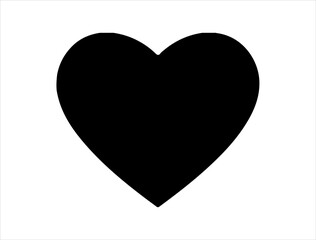 Hear silhouette vector art white background