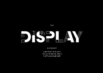 Vector of stylized modern font and alphabet